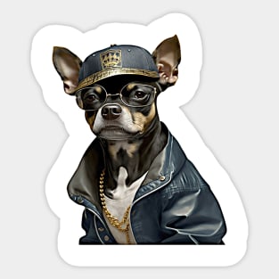 Harlem Style East Coast Chihuahua Sticker